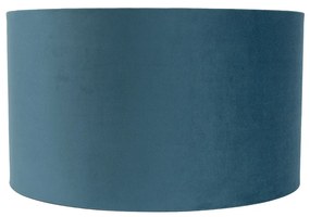 Kék bársony lámpaernyő 35/35/20 arany belsővel