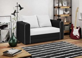 BELLA Kétszemélyes kinyitható kanapé Fehér/fekete