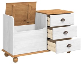 Bejárati tároló pad ASKIM Fehér 100x39x62 cm Masszív fa Fenyő