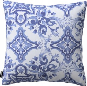 Párnahuzat 60x60 kék minták fehér alapon