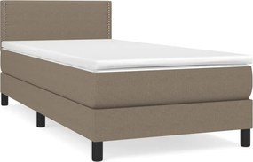 vidaXL tópszínű szövet rugós ágy matraccal 90 x 190 cm