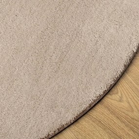 HUARTE homokszínű rövid szálú puha és mosható szőnyeg Ø 100 cm