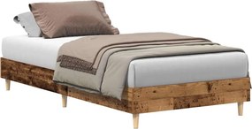 vidaXL antik fa szerelt fa ágykeret matrac nélkül 90x190 cm