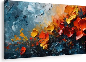 Kép - Virágok absztrakt festménye III. (90x60 cm)