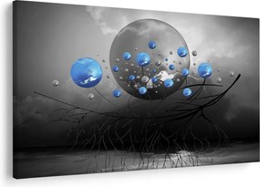 Kék absztrakt gömbök képe (90x60 cm)