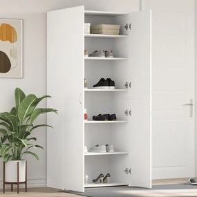 Fehér Cipőszekrény 80x35.5x180 cm Megmunkált fa