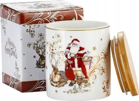 Karácsonyi porcelán edény fedővel 1,3 l