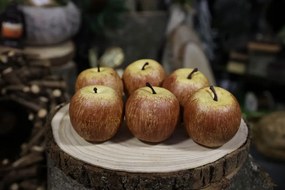 Krémszínű dekor almák 6db 7cm