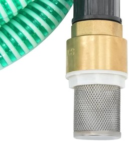 zöld PVC szívótömlő sárgaréz csatlakozókkal 1,1 7 m&quot;