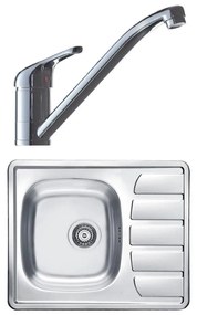 ALVEUS SETA265 - Konyhai mosogató ZOOM+mosogató csaptelep RIVIERA 14,8 cm szatén/króm
