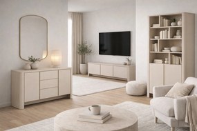 Sorrenti komód 168 cm fiókokkal – kasmír / arany