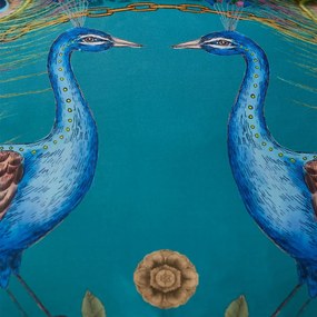 Kékeszöld egyszemélyes pamut-szatén ágyneműhuzat 135x200 cm Xanadu Peacock – Matthew Williamson