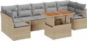 vidaXL Kerti Kanapé Szett párnával párnával 8 pcs Barna és szürke