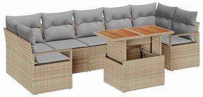 vidaXL Kerti Kanapé Szett párnával párnával 8 pcs Barna és szürke