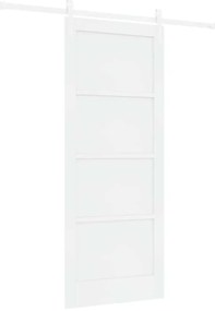 Csúszó Ajtó Fehér 83 x 202 cm Tömör fenyő és acél