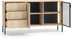 Harmona komód 160 cm fiókokkal és világítással - lindberg tölgy