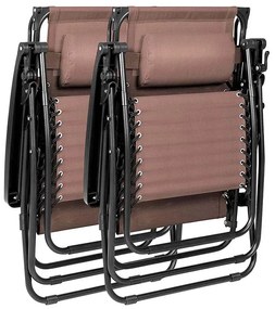 Zéró gravitáció szék napellenzővel és pohártartóval 2 db, több színben-barna