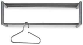 Ezüstszínű fém fali fogas polccal 80 cm Smooth – Spinder Design