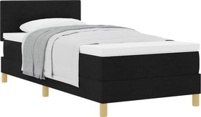 vidaXL Boxrugós ágy matracmal fejtámlával Fekete 80 x 200 cm szövet