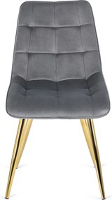 Krzesło CARO Szare Welurowe