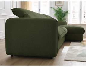 Zöld kinyitható sarokkanapé (variálható) Achille – Bobochic Paris