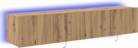 vidaXL TV Fali Szekrény 2 pcs Artisan tölgy 80 x 35 x 31 cm Faanyag