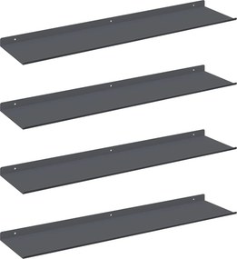 vidaXL Lebegő polc 4 pcs Antracit 80 x 18 x 2,5 cm Acél