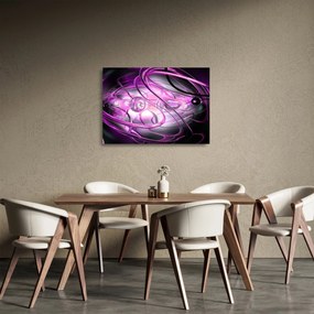 Gyönyörű lila absztrakció képe (üvegen) (70x50 cm)
