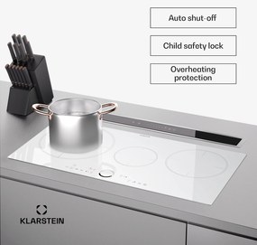 Klarstein Delicatessa 80, beépített indukciós főzőlap, 3 zóna, 6000 W, Paella zóna, üvegkerámia