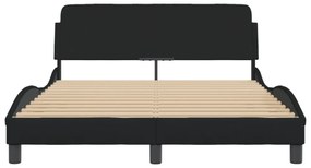 fekete szövet ágykeret Dover 140 x 190 cm