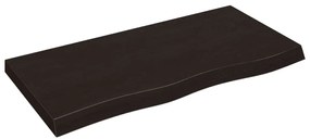sötétbarna kezelt tömör tölgyfa asztallap 100x50x(2-6) cm