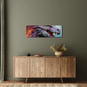 Kép - Egy sárkány illusztrációja (órával) (90x30 cm)