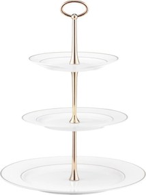 Ambition Patera sütemény háromszintes fehér porcelán 34 cm