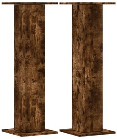 2 db füstös tölgy szerelt fa növénytartó állvány 30x30x95 cm