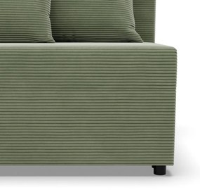 Nobu sarokkanapé, kordbársony, univerzális oldal, zöld