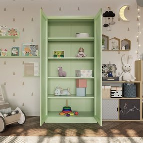 Irodai szekrény, 900 x 1850 x 400 mm, Fresh Style: pasztellzöld