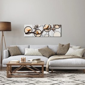 Művészi kép - Madarak egy ágon (órával) (90x30 cm)