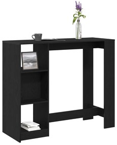 Bárasztal Polccal Fekete Tölgy 102,5x46x103,5 cm Műgyanta