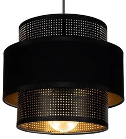 Csillár zsinóron NESS 2xE27/60W/230V á. 30 cm fekete