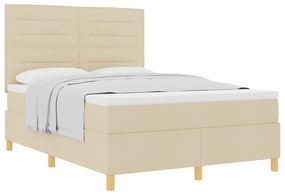 Box Spring Ágy Matraccal Krém 140x200 cm Szövet