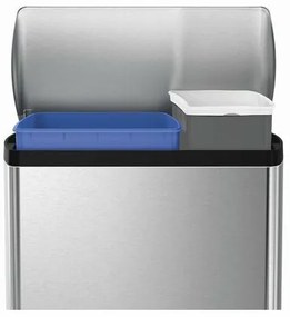 Simplehuman Téglalap alakú pedálos kuka szelektívhulladékgyűjtéshez 46 l, acél
