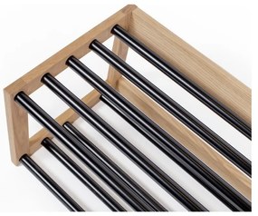 Fekete-natúr színű fém cipőtartó - Woodman