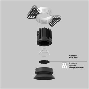Maytoni Round DL058-7W3K-TRS-B 1x7W/LED 3000K 450lm IP20