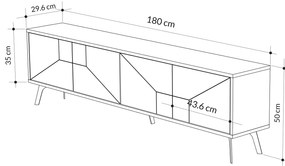 TV asztal/szekrény Duben (fehér). 1073284