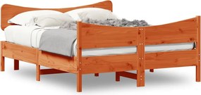 vidaXL viaszbarna tömör fenyőfa ágy matrac nélkül 150 x 200 cm