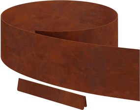 vidaXL Fűszegélyezés Rozsdás 450 x 0.05 x 15 cm Időjárásálló acél
