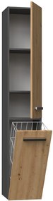 Riano MIX Nel IV fürdőszoba szekrény, 31x174x30 cm, antracit-tölgy