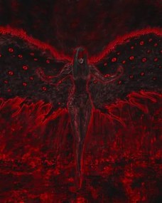 Illusztráció The woman with wings, dark fantasy illustration, Andrii Kysliak