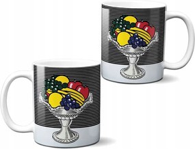 Csendélet kristálytállal Roy Lichtenstein bögrével