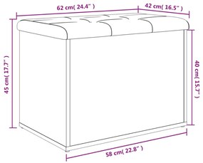 fekete szerelt fa tárolópad 62 x 42 x 45 cm